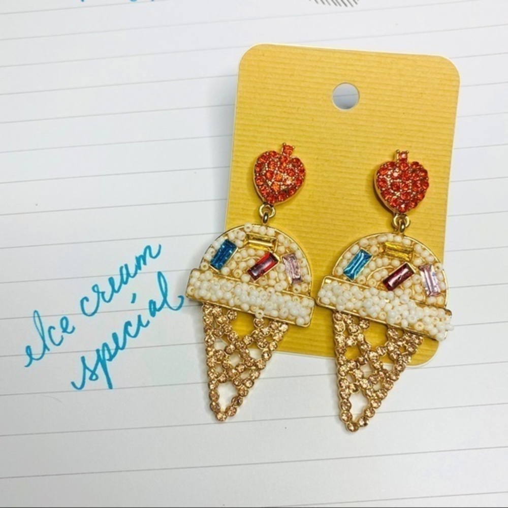 Ice cream special multi‎ rhinestone earrings - Picture 2 of 4